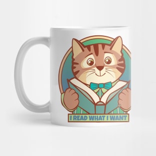 I Read What I Want Cat Mug